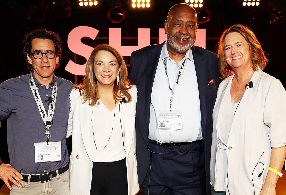 Gretchen Watkins, President, Shell USA, Inc. with partners at Shell House, 2022 SXSW